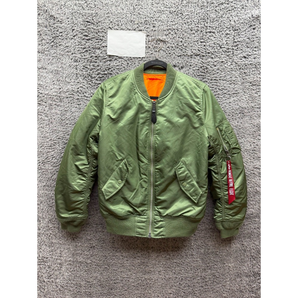 Alpha Industries MA-1 Flight Heritage Bomber Jacket Sage Green Mens Size M